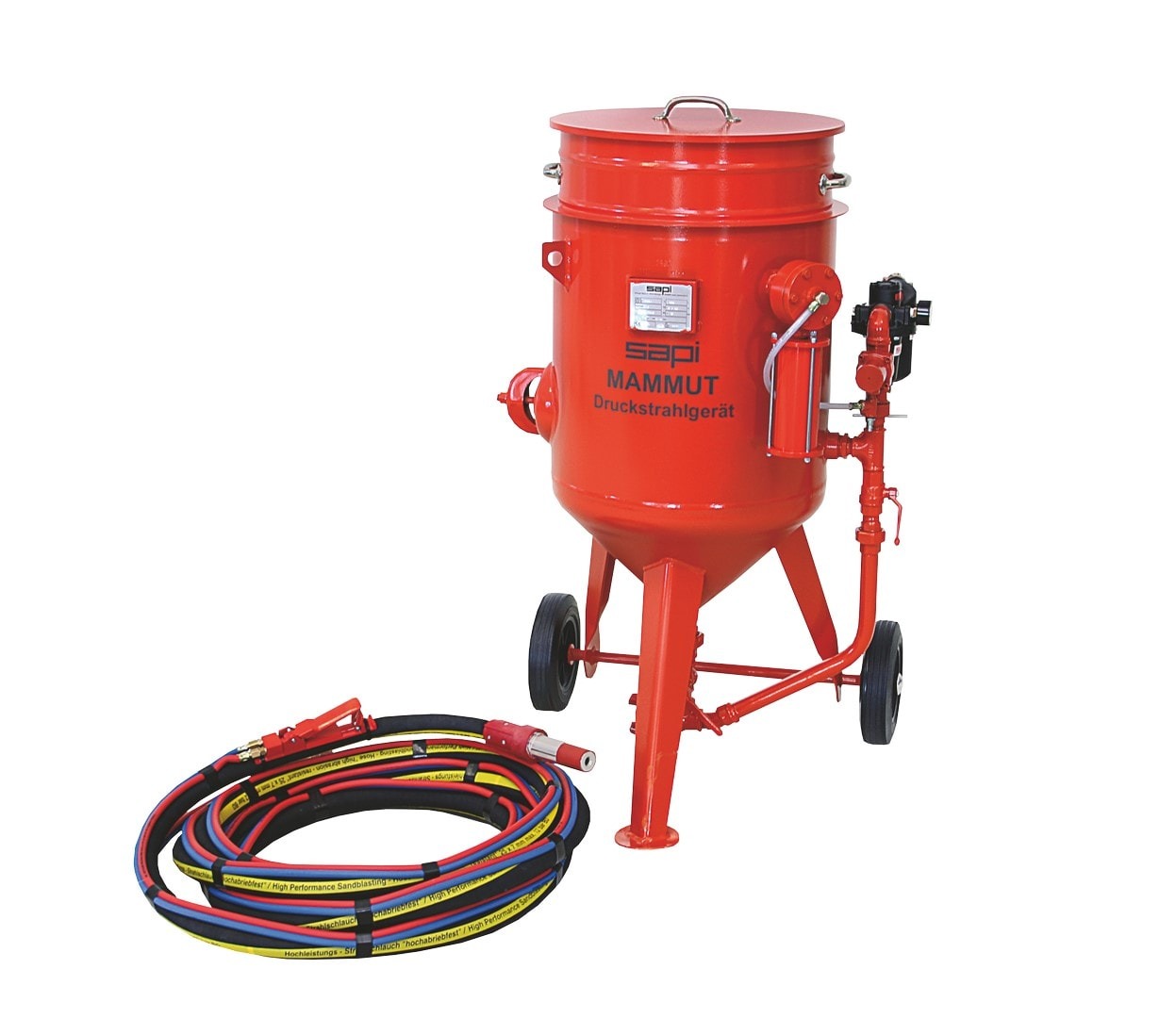 Naprava za peskanje pod tlakom "Mammut 100 l" | vstopni/izstopni ventil | regulacija tlaka